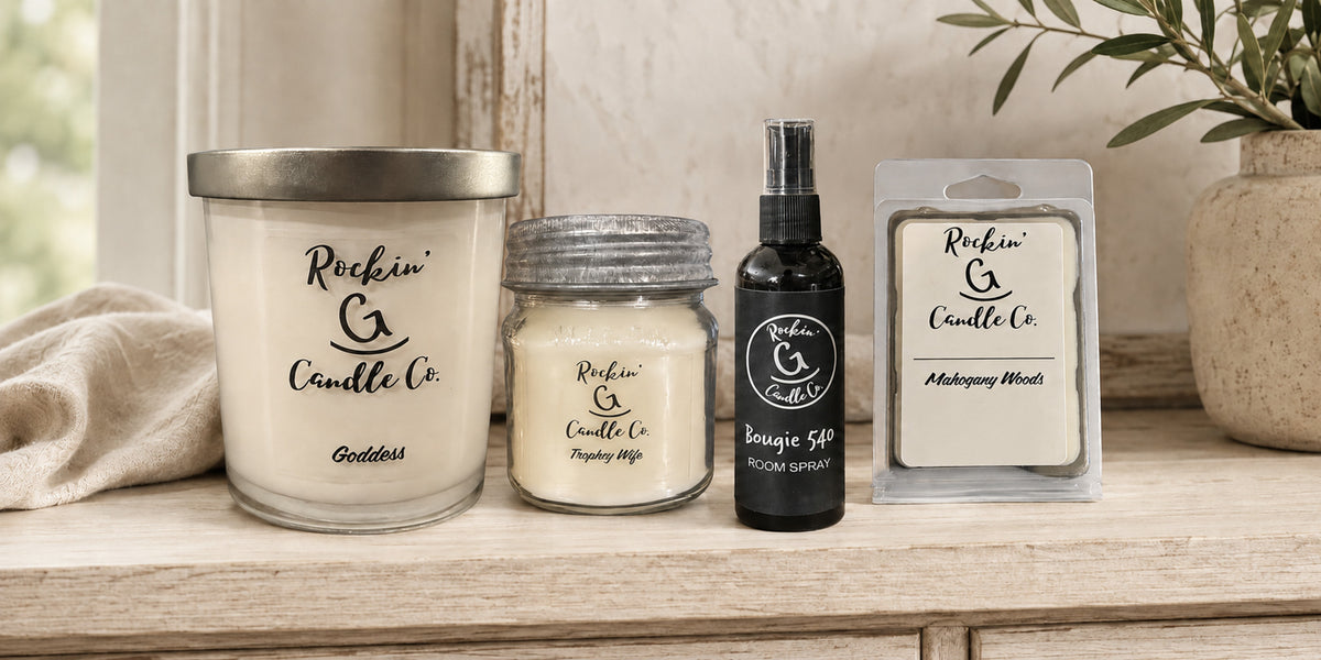 Rockin' G Candle Co. candles, wax melt, and room spray
